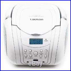Lauson CP556 Boombox with Cd Player Mp3 Portable Radio CD-Player White