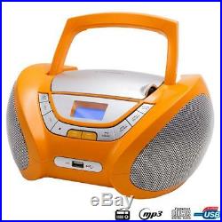 Lauson Cd-Player Boombox Stereo Portable Radio USB MP3 Headphone CP747 Orange