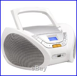 Lauson Cd-Player Boombox Stereo Portable Radio Usb & MP3 Headphone Jack White