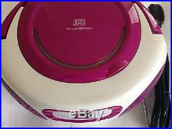 Lava Portable CD Player with FM Tuner and Line-In for MP3 Playback Purple