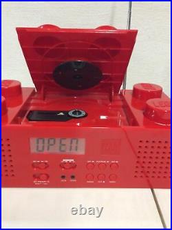 Lego Red Brick AM FM Radio CD Player Portable Boombox 12 1/2x 6 1/4x 4 1/2