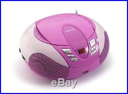Lenco SCD-37 Portable Stereo FM Radio, CD & MP3 Player Boombox With USB Pink