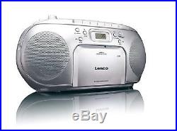 Lenco SCD-420 Portable Stereo With FM Radio, CD And Cassette Player Silver