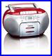 Lenco SCD-420 Portable Stereo with FM Radio, CD and Cassette Player Red