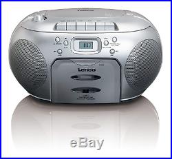 Lenco SCD-420 Portable Stereo with FM Radio, CD and Cassette Player Silver