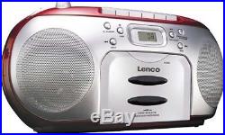 Lenco SCD-420 Red Portable Stereo FM Radio With CD Player And Cassette Red