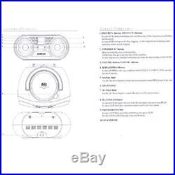 Lenoxx Black Portable Boombox CD CD-R/CD-RW Player Speaker/FM radio/Aux in 3.5mm