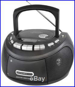 Lloytron Portable Stereo CD and Tape Player with AM and FM Radio Matt Black