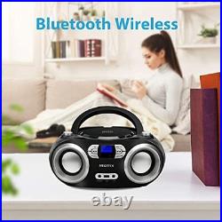 MEGATEK Portable CD Player/Radio/Bluetooth Boombox with Enhanced Stereo Sound
