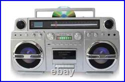 MONSTER Boom Box Ghetto Blaster Retro 1980s Style CD AM FM Bluetooth cassette