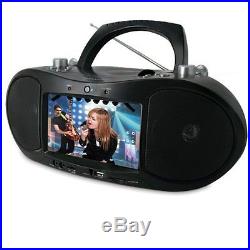 Magnasonic MAG-MDVD500 Portable CD/DVD Player Boombox with 7 Widescreen LCD, A