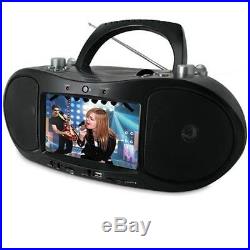 Magnasonic Portable CD DVD Player Boombox with 7 LCD Screen, Radio & MP3 Playback