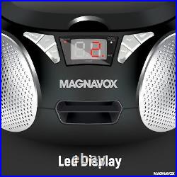 Magnavox MD6924 Portable Top Loading CD Boombox with AM/FM Stereo Radio in Bl