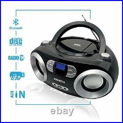 Megatek CB-M25BT Portable CD Player Boombox with FM Stereo Radio Bluetooth Wi