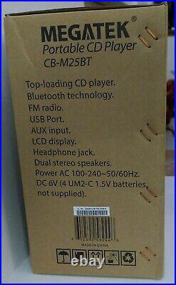 Megatek CB-M25BT Portable CD Player Boombox with FM Stereo Radio Bluetooth WiFi