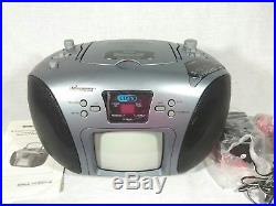 Memorex 5 Black & White TV AM/FM Stereo Radio CD Player Portable Boombox #333