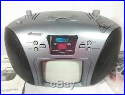 Memorex 5 Black & White TV AM/FM Stereo Radio CD Player Portable Boombox #333