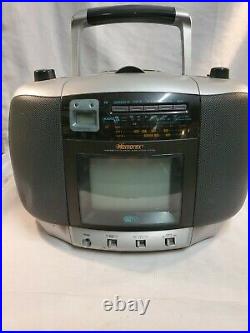 Memorex Black & White TV AM/FM Stereo Radio CD Player Portable Boombox MPT3450