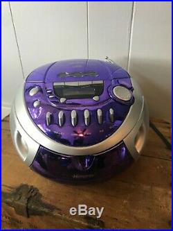 Memorex Boombox Portable CD Player AM FM Stereo Radio Cassette Recorder Purple