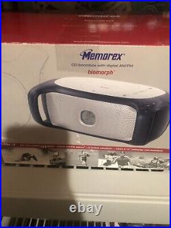 Memorex CD Boombox With Digital AM/FM Stereo Speakers. Sport Grip Handles