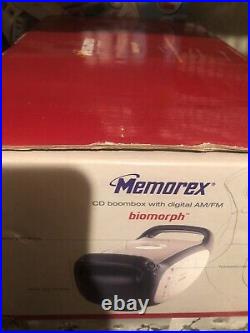 Memorex CD Boombox With Digital AM/FM Stereo Speakers. Sport Grip Handles