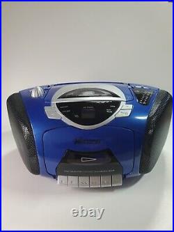 Memorex MP3130 Boombox CD Cassette Radio Portable Stereo Recorder Blue
