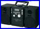Music Player Boombox Black Portable Stereo CD System With Cassette Tape FM Radio
