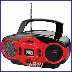 NAXA Electronics Portable MP3/CD Boombox and USB Player Red