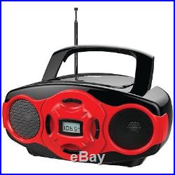 NAXA Electronics Portable MP3CD Boombox and USB Player (Red)
