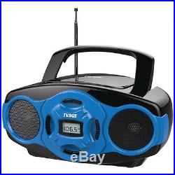NAXA NPB-264 BL Portable CD/MP3 Mini Boom Boxes & USB Player (Blue)