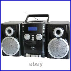 NAXA NPB426 Portable CD Player with AM/FM Radio, Cassette & Detachable Speakers