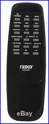 NAXA Portable BOOMBOX MP3/CD Player with BLUETOOTH Streaming Remote AUX IN NEW