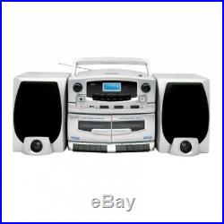 NEW AM/FM RADIO DUAL CASSETTE RECORDER SUPERSONIC PORTABLE CD PLAYER BOOMBOX