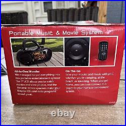 NEW GPX Portable Boombox Music and Movie System BD707B, 7 LCD Display W Remote