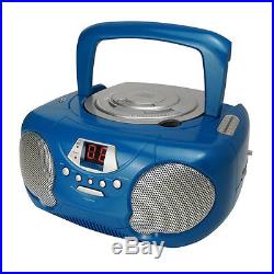New Groov-e Boombox Portable CD Player With Radio And Headphone Jack Blue