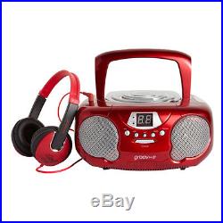 New Groov-e Boombox Portable CD Player With Radio And Headphone Jack Red
