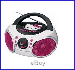NEW HELLO KITTY Portable Stereo CD Player AM/FM Pink Radio For Kids Best Boombox