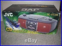 New Jvc Rc-st2bk Portable CD Radio Cassette Player Am/fm Stereo System Boombox