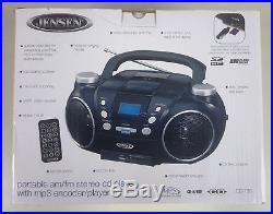 NEW Jensen CD-750 Portable AM/FM CD Player AUX Boombox with MP3 Encoder & Remote