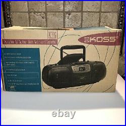 NEW Koss Model PC38G Stereo Boombox AM FM Radio & CD Cassette Player Portable