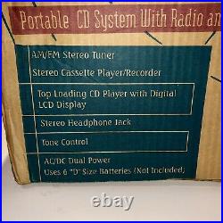 NEW Koss Model PC38G Stereo Boombox AM FM Radio & CD Cassette Player Portable