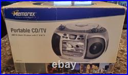 NEW Memorex Black & White TV AM/FM Stereo Radio CD Player Boombox MPT3470 RARE