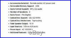 NEW Naxa NPB428 Portable MP3/CD/USB Player with Stereo Radio & Cassette Recorder