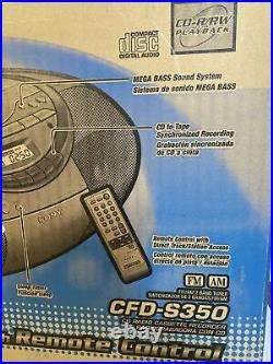NEW SONY CFD-S350 Portable CD Cassette Tape Player AM FM Radio Digital With Remote