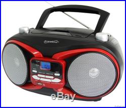 NEW SUPERSONIC SC-504 RED PORTABLE MP3/CD PLAYER with USB AUX INPUT AM/FM RADIO