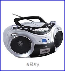 NEW Supersonic SC-739BTSLVR Radio/CD Player/Cassette Recorder Boombox Portable