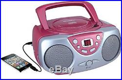 NEW Sylvania SRCD243 Portable CD Player with AM FM Radio Boombox Pink FREE SHIP