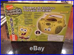 NEW WithBOX SPONGEBOB Boombox Portable Radio/CD/Cassette/ Player Model No. SB288