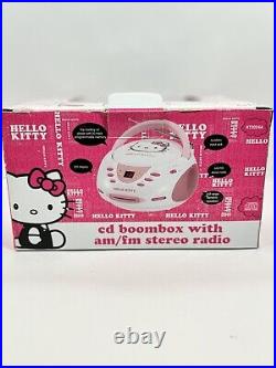 NEW2013 Sanrio Hello Kitty Boombox Stereo AM/FM CD Player Auxiliary Jack KT2024A