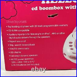 NEW2013 Sanrio Hello Kitty Boombox Stereo AM/FM CD Player Auxiliary Jack KT2024A